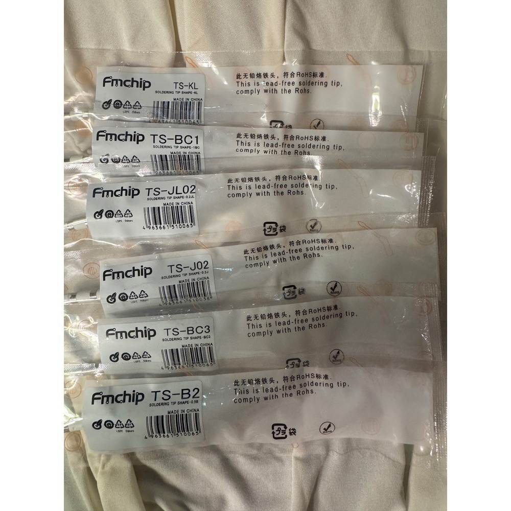 Fmchip 6pc Soldering Tip Set Lead-Free TS-KL TS-BC1 TS-JL02 TS-J02 TS-BC3 TS-B2